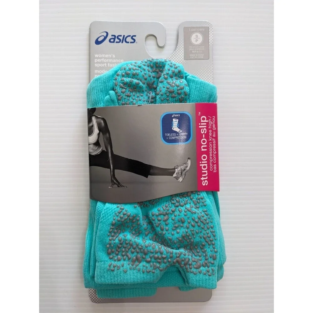 ASICS Studio No-Slip Compression Knee High Socks Women's Green Size S/P